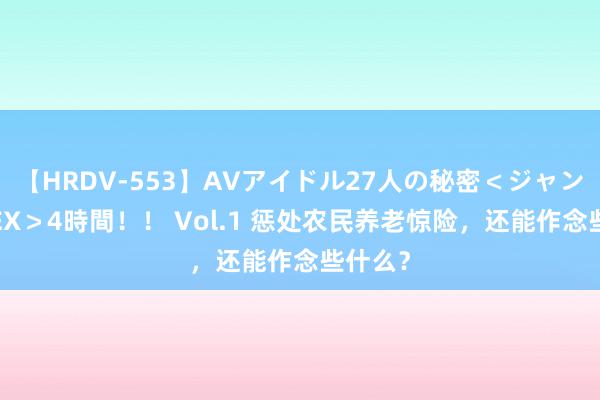 【HRDV-553】AVアイドル27人の秘密＜ジャンル別SEX＞4時間！！ Vol.1 惩处农民养老惊险，还能作念些什么？