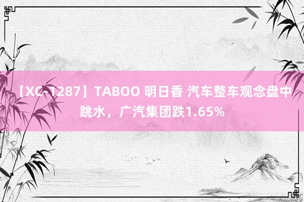 【XC-1287】TABOO 明日香 汽车整车观念盘中跳水，广汽集团跌1.65%