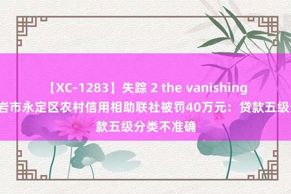 【XC-1283】失踪 2 the vanishing 明日香 龙岩市永定区农村信用相助联社被罚40万元：贷款五级分类不准确