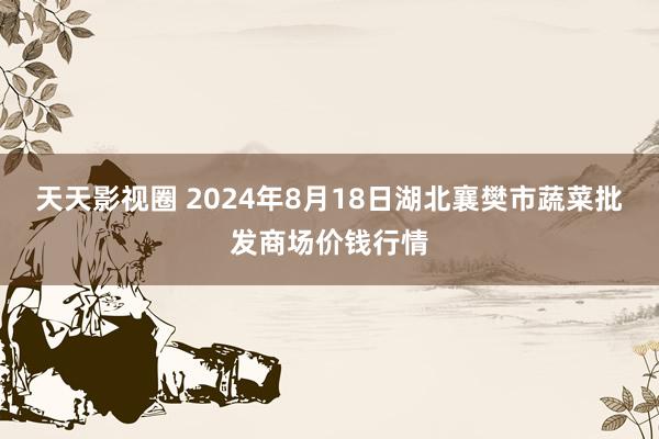 天天影视圈 2024年8月18日湖北襄樊市蔬菜批发商场价钱行情