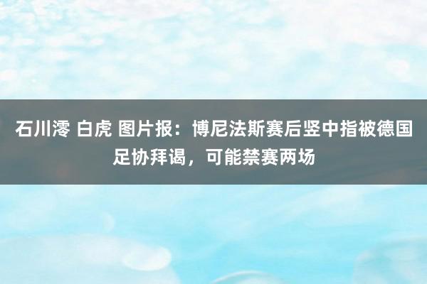 石川澪 白虎 图片报：博尼法斯赛后竖中指被德国足协拜谒，可能禁赛两场