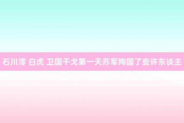 石川澪 白虎 卫国干戈第一天苏军殉国了些许东谈主