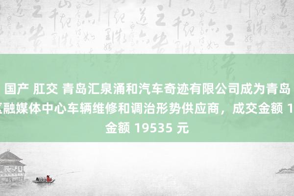 国产 肛交 青岛汇泉涌和汽车奇迹有限公司成为青岛市即墨区融媒体中心车辆维修和调治形势供应商，成交金额 19535 元