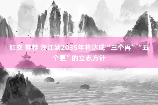 肛交 推特 浙江到2035年将达成“三个再”“五个更”的立志方针