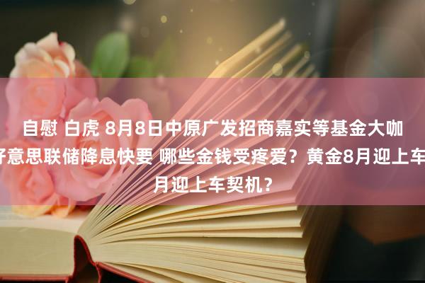 自慰 白虎 8月8日中原广发招商嘉实等基金大咖说：好意思联储降息快要 哪些金钱受疼爱？黄金8月迎上车契机？